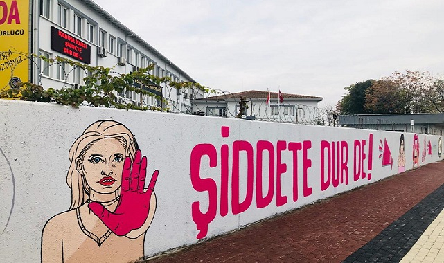 UEDAŞ - Duvarlar 'Kadına şiddeti önlemek için' renklendi!