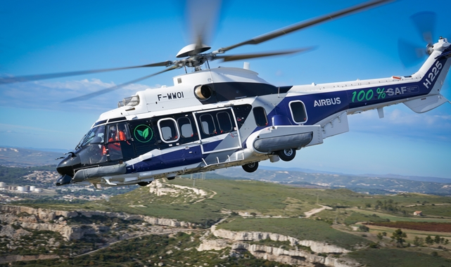 Yüzde yüz sürdürülebilir havacılık yakıtı ile ilk Airbus helikopter uçuşu