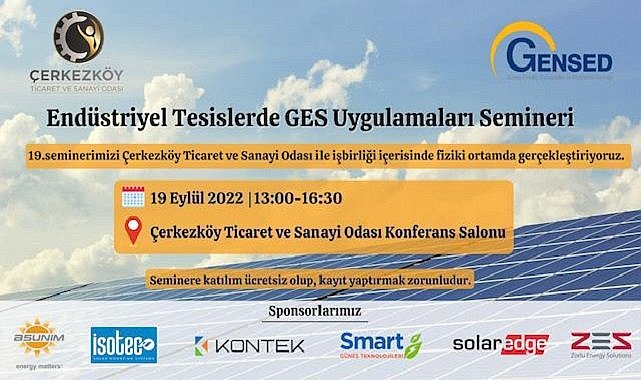 "Endüstriyel Tesislerde GES Uygulamaları Semineri" - GENSED!
