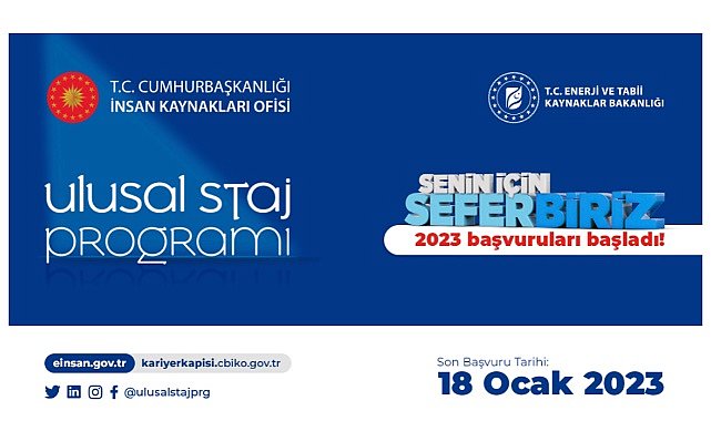 Enerji Bakanlığı duyuru yaptı - 'Ulusal Staj Programı 2023 Yılı Başvuruları Başladı'