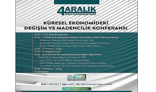 ''Küresel Ekonomideki Değişim ve Madencilik'' konuşulacak!