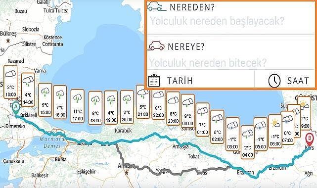 Yol hava durumu - Yola çıkacaklar ''bu HARİTAYA'' mutlaka bakmalısınız!