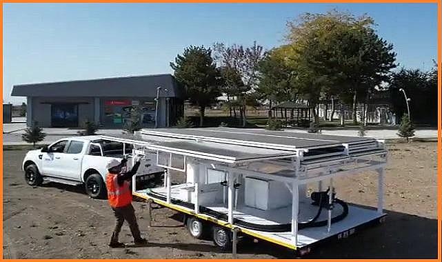Produced a mobile solar power plant that can be installed in 15 minutes!