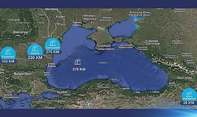 Türkiye'nin etrafında faaliyette olan NÜKLEER santraller!