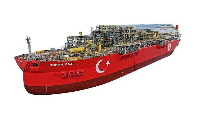 Türkiye'nin ilk yüzer doğal gaz üretim gemisi Osman Gazi