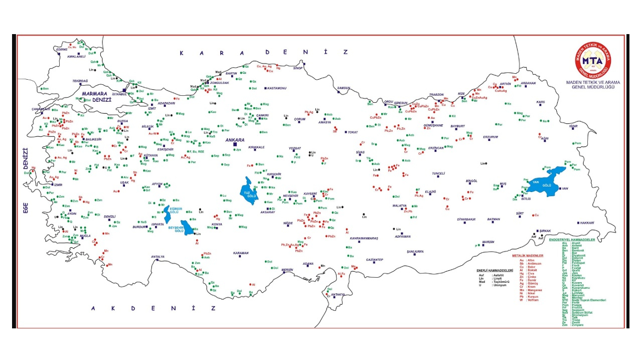 Türkiye maden haritaları 'Altın, gümüş, bakır ...'