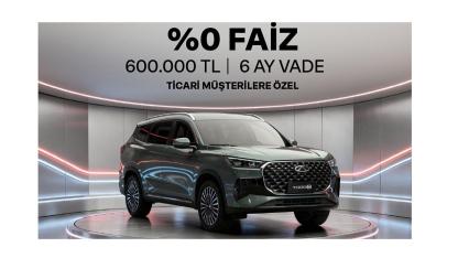 Chery Mayıs Ayına Özel Kampanya '600 bin TL SIFIR faiz'