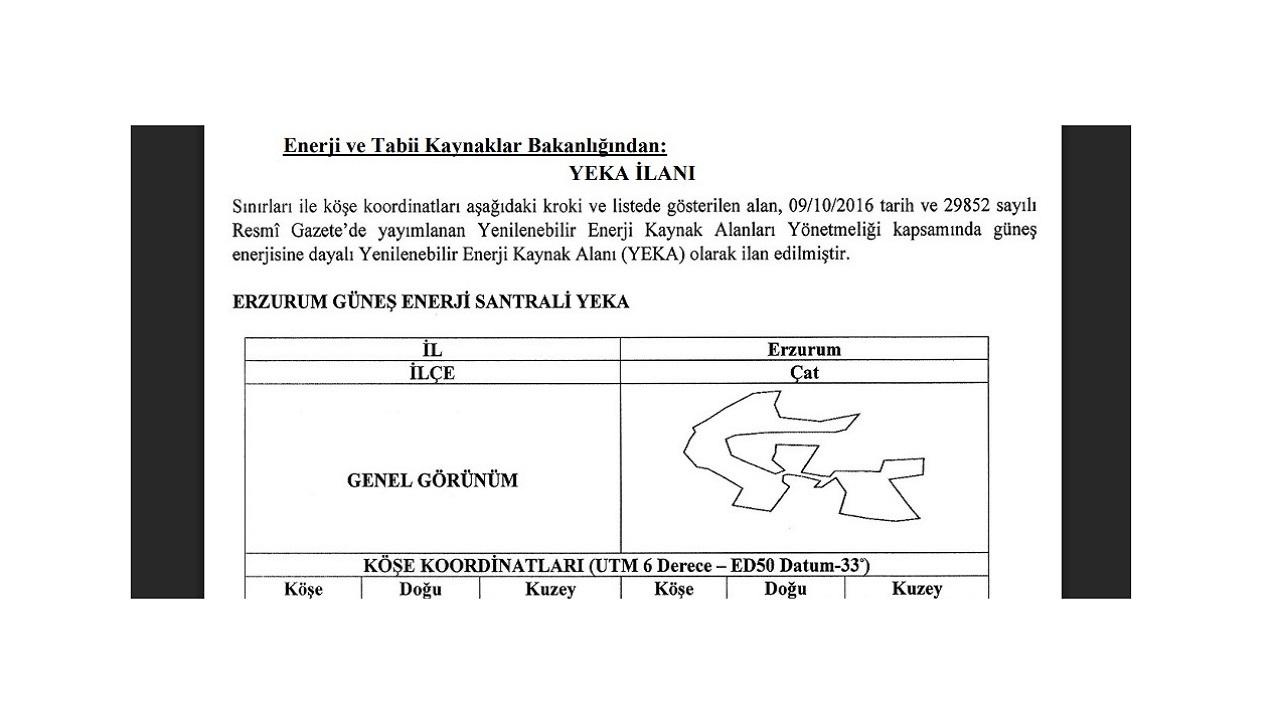 Enerji Bakanlığı Yeni GES YEKA Bölgesi ilan etti!