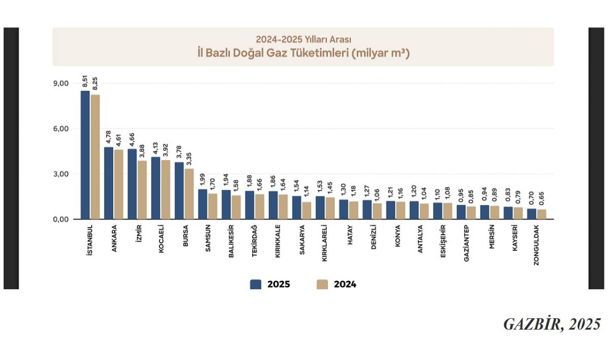 En FAZLA doğal gaz tüketen illeri biliyor musunuz?