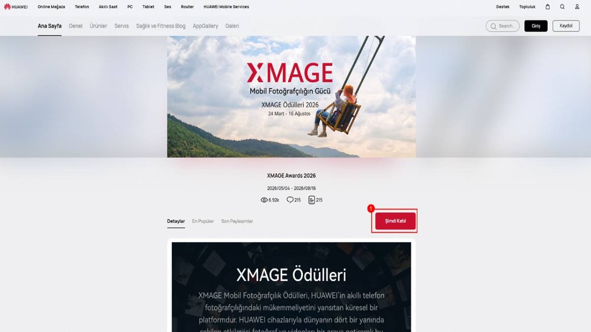HUAWEI XMAGE Yarışması 'Büyük Ödül İçin Son 1 Ay'