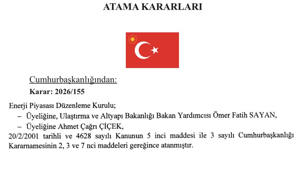 EPDK Kurul Üyeliklerine yeni atamalar yapıldı!